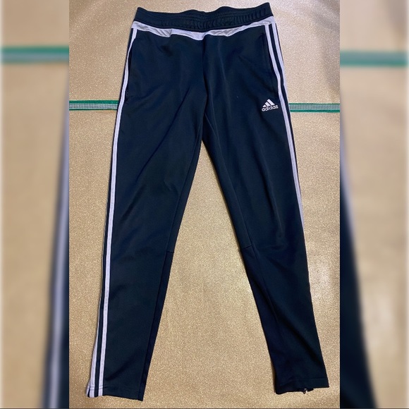 Gray & White Adidas Track Pants - Picture 1 of 8